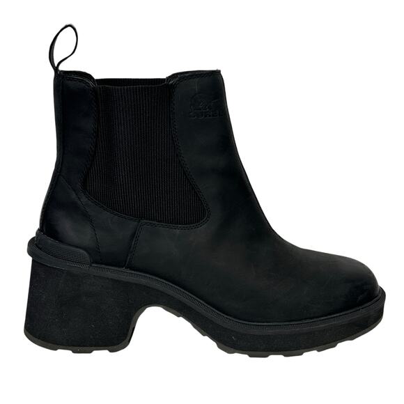 Sorel Women's Hi-Line Chelsea Boots 10 Platform Heeled Waterproof Black Platform - Picture 2 of 11